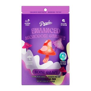 Purple Mushroom Enhanced Microdose Gummies—Sour Grape