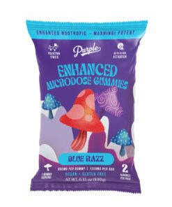 Purple Mushroom Enhanced Microdose Gummies - Blue Razz