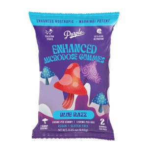 Purple Mushroom Enhanced Microdose Gummies - Blue Razz