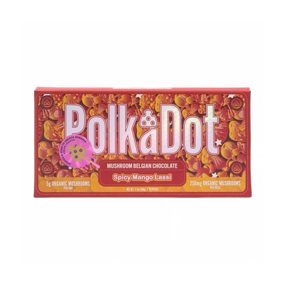 Image of PolkaDot Spicy Mango Lassi Shroom Chocolate Bar