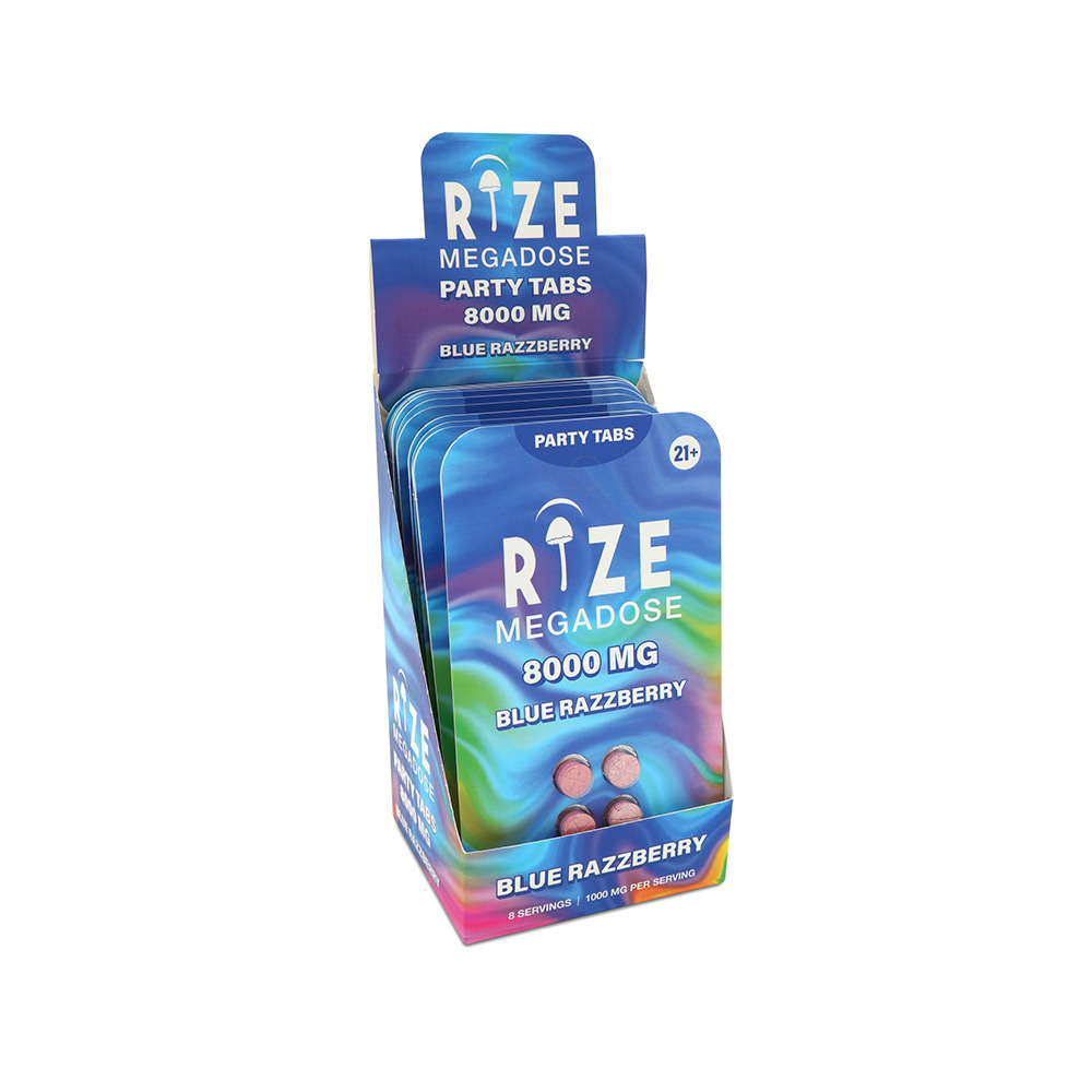 An image of Rize 4pc 8000 mg Blue Razz Party Tabs - 10 pack