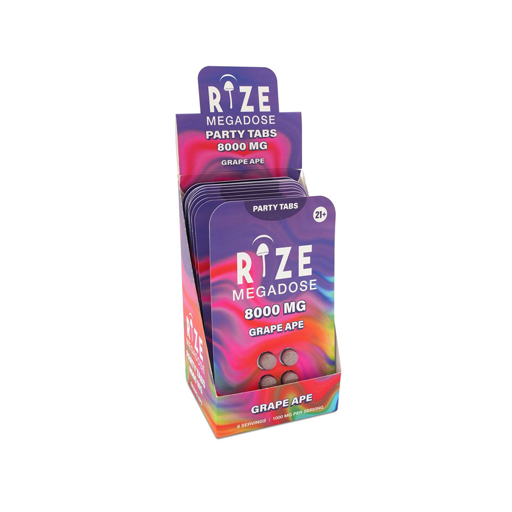 An image of Rize Megadose Grape Ape Tabs 10 pack